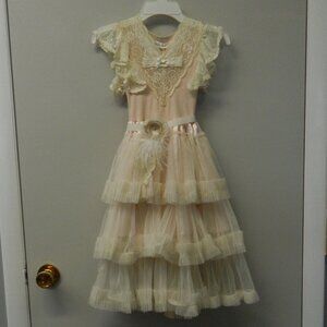 Dollcake She's a Lady Dress Pink size 4 Tiered Tulle NWT with Belt